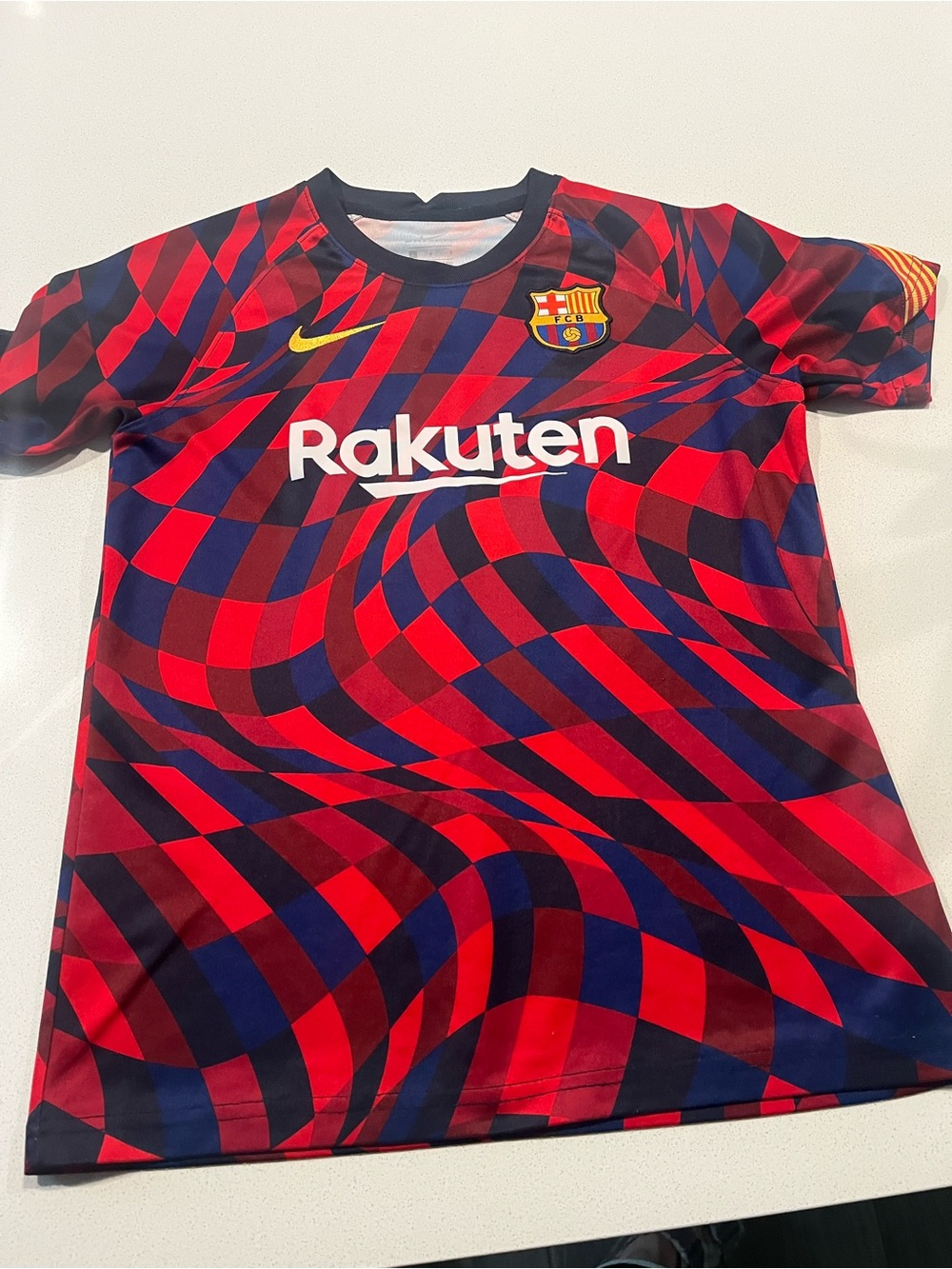Nike FC Barcelona FCB Pre-Match Soccer Jersey Youth Large Dri-FIT Rakuten